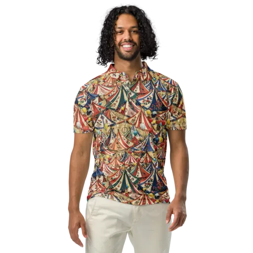 Balloon Menagerie on a Men's Slim Fit Polo Shirt