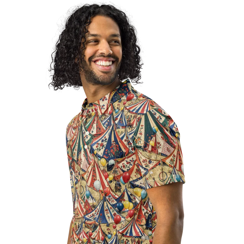 Balloon Menagerie on Men's Slim Fit Polo Shirt — Left Front