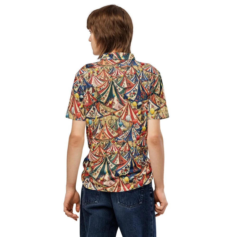 Balloon Menagerie on Men's Slim Fit Polo Shirt — Back