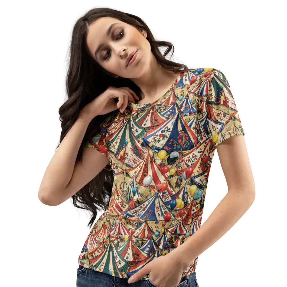 Balloon Menagerie on Women's Crew Neck T-Shirt — Left Front