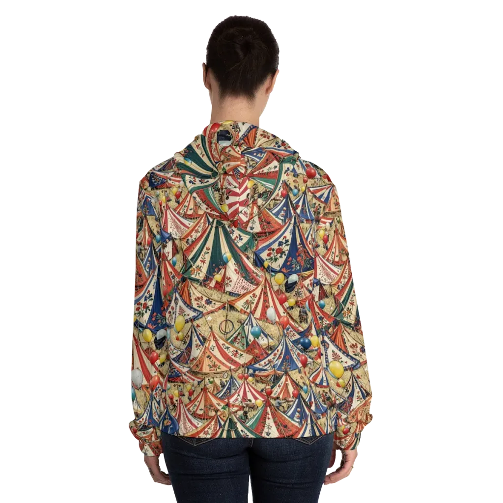 Balloon Menagerie on Women's Full-Zip Hoodie — Back On Person