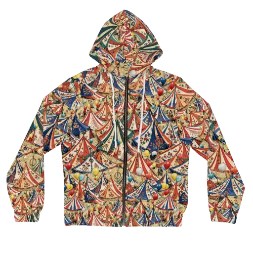 Balloon Menagerie on a Women's Full-Zip Hoodie