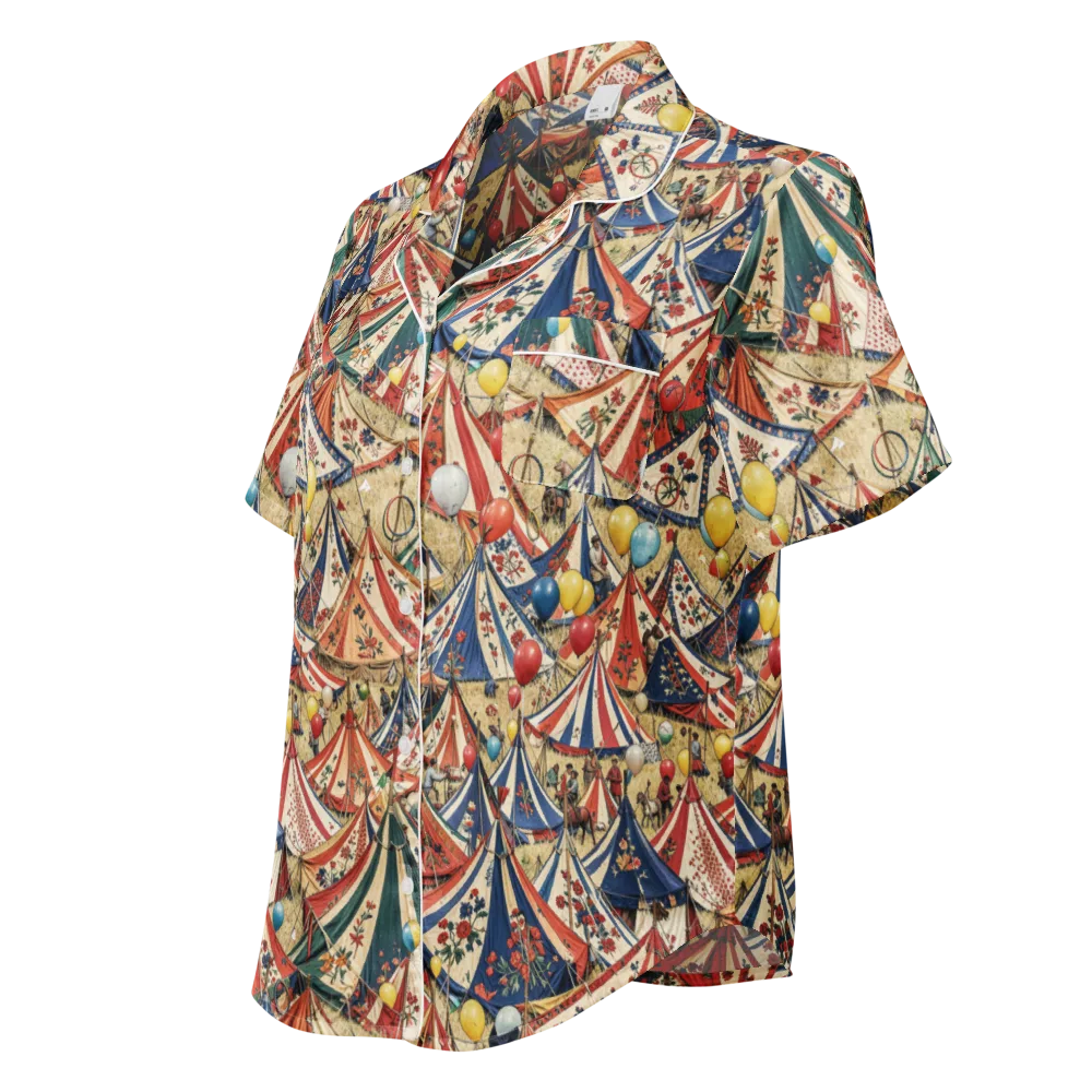 Balloon Menagerie on Women's Short Sleeve Pajama Top — Left Front