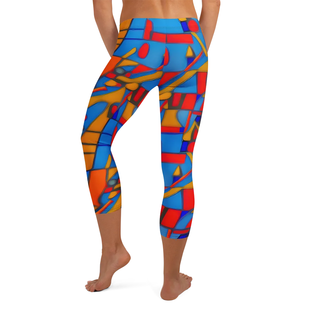 Colorblock Current on Capri Leggings — Back