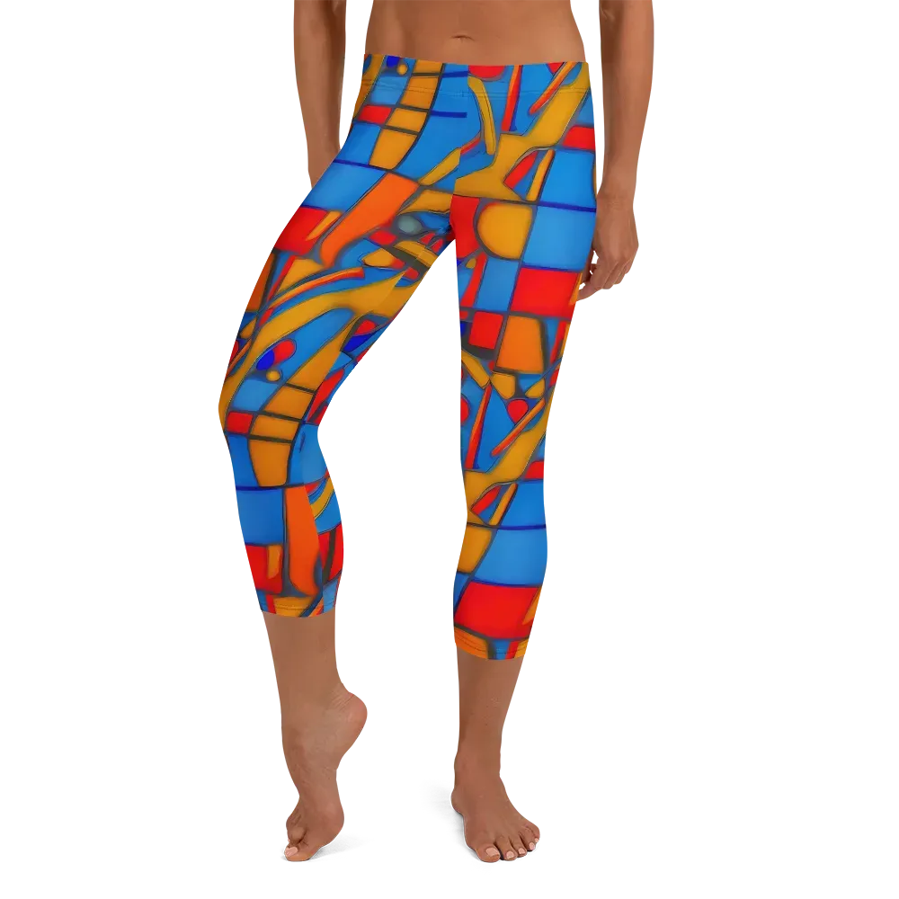 Colorblock Current on Capri Leggings — Front