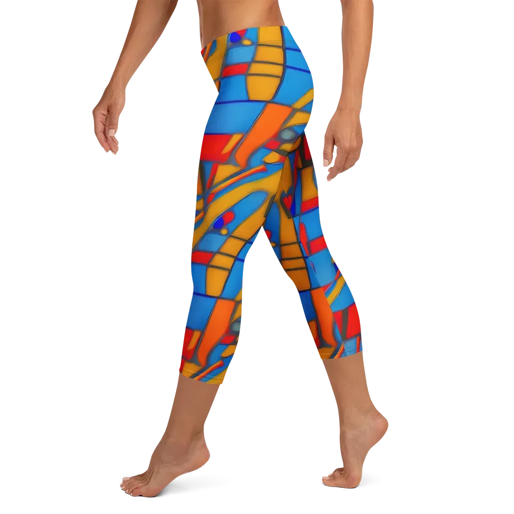 Colorblock Current on Capri Leggings — Left