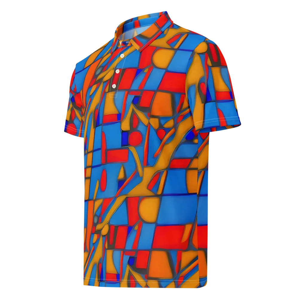 Colorblock Current on Men's Slim Fit Polo Shirt — Left Front
