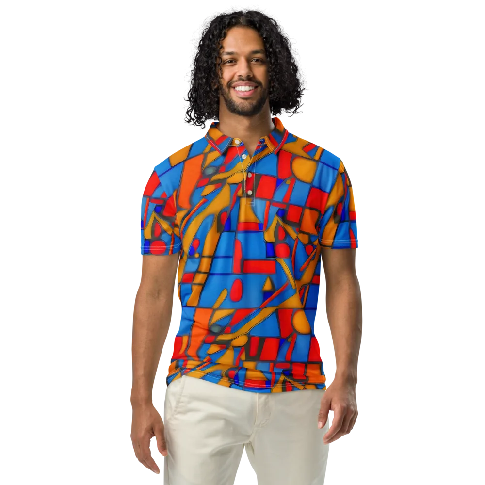 Colorblock Current on Men's Slim Fit Polo Shirt — Front
