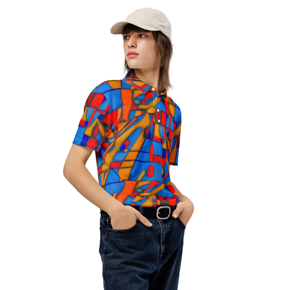 Colorblock Current on Men's Slim Fit Polo Shirt — Right Front