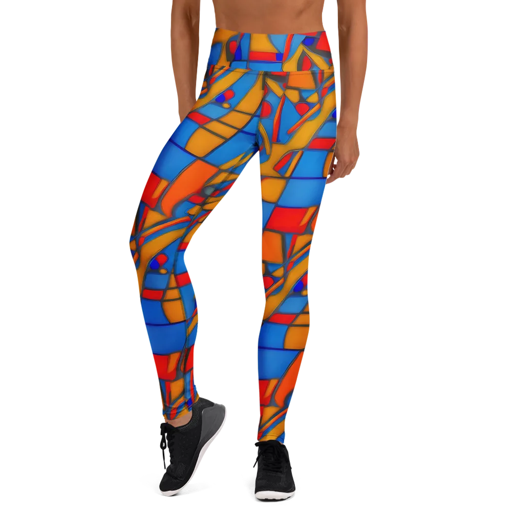Colorblock Current on Yoga Leggings — Front