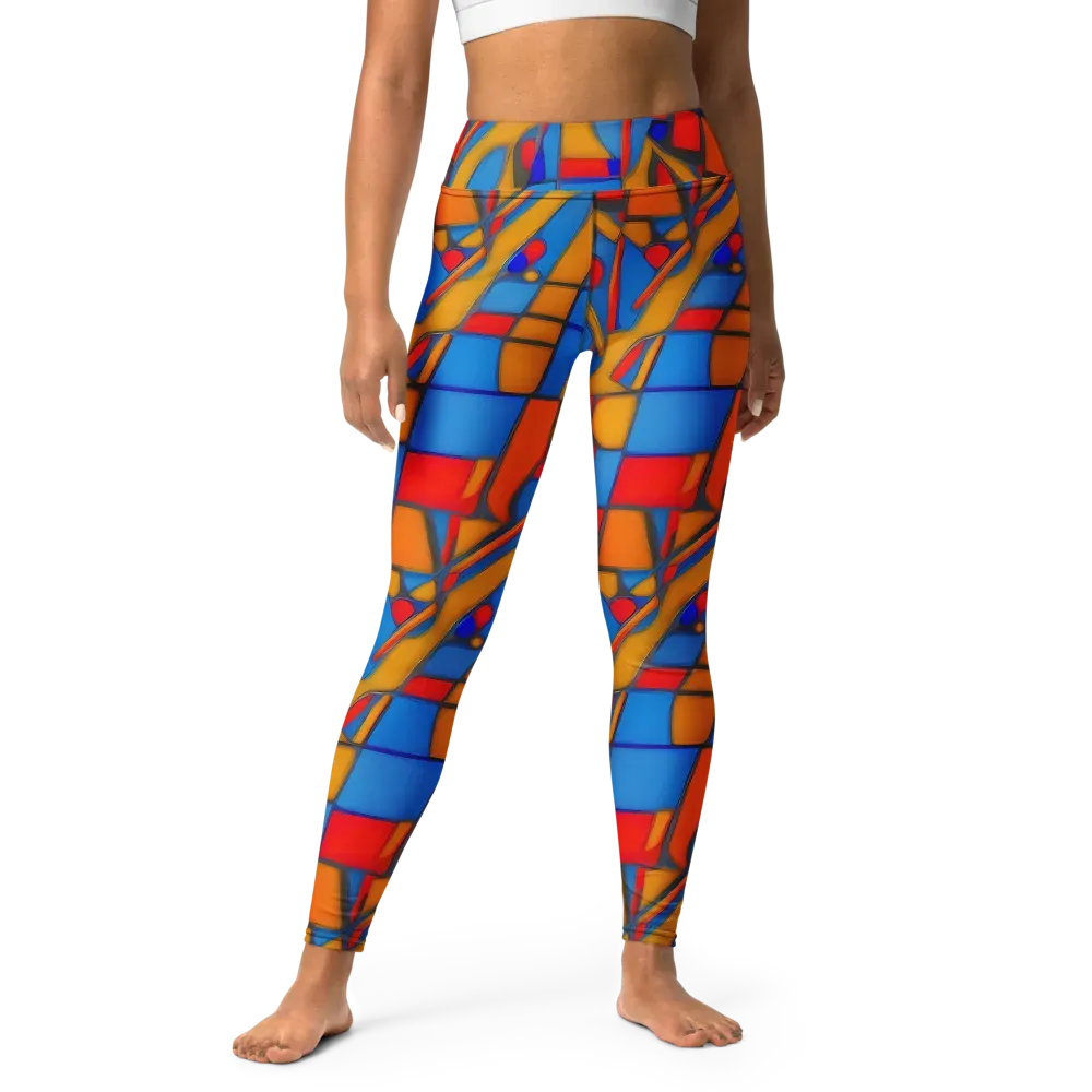 Colorblock Current on Yoga Leggings — Front
