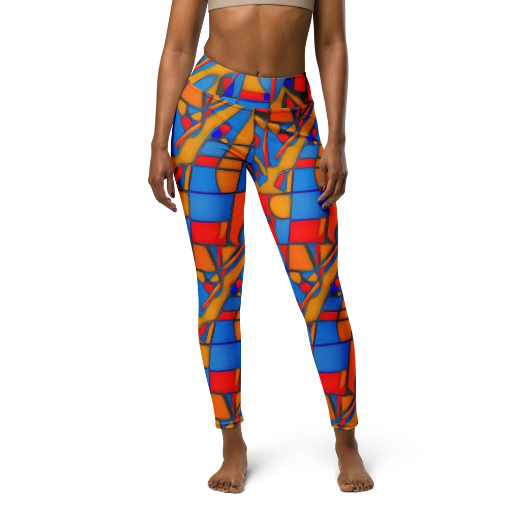 Colorblock Current on Yoga Leggings — Front