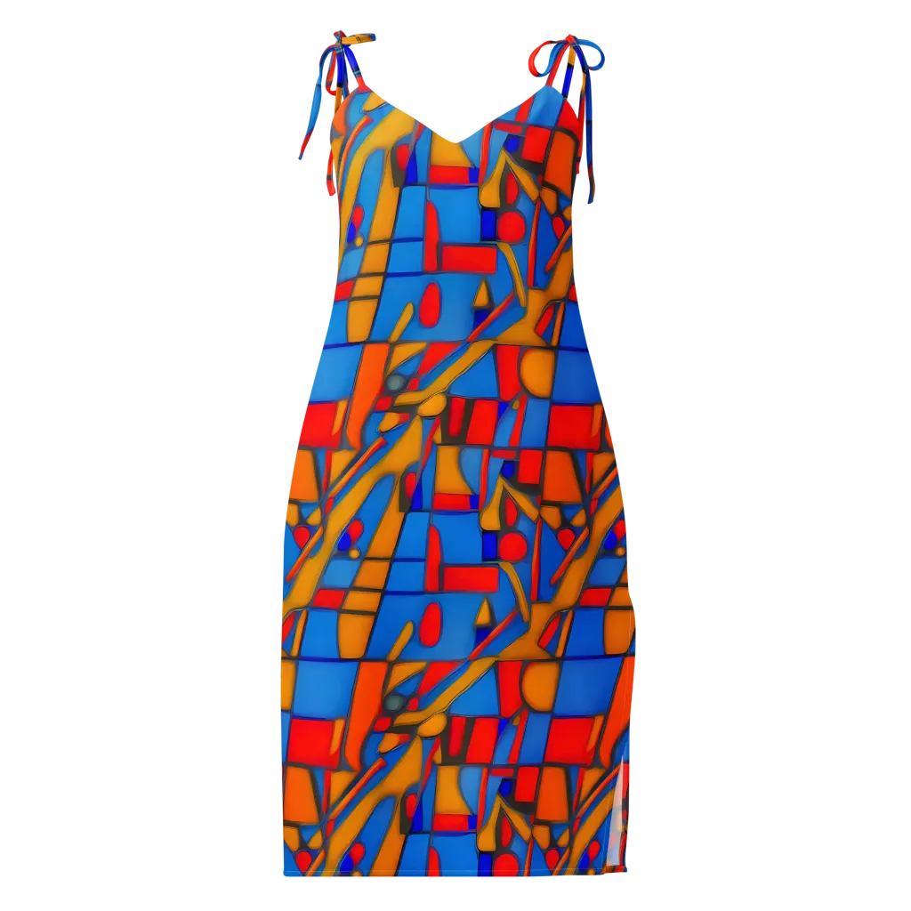 Colorblock Current on Slip Dress — Front