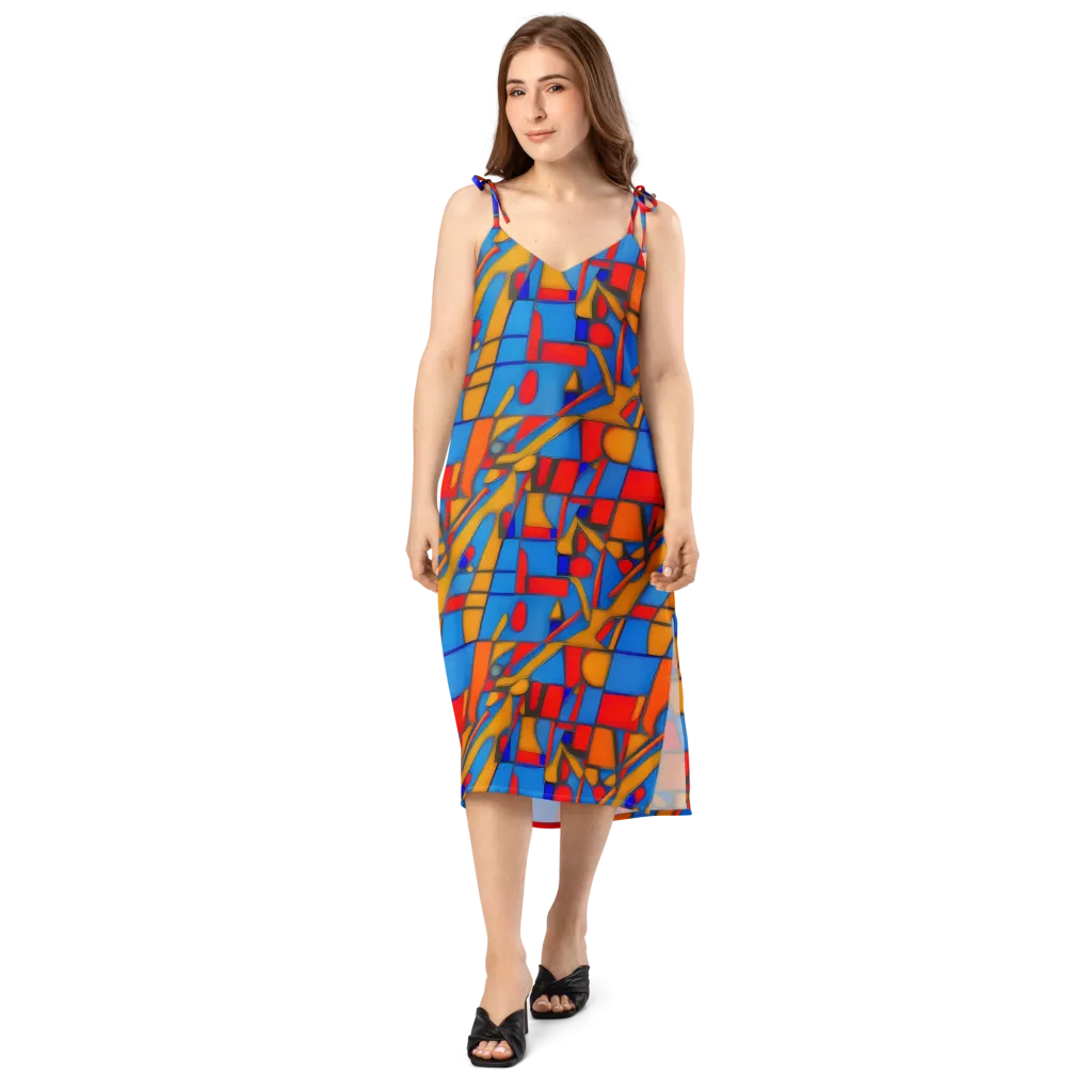 Colorblock Current on Slip Dress — Front