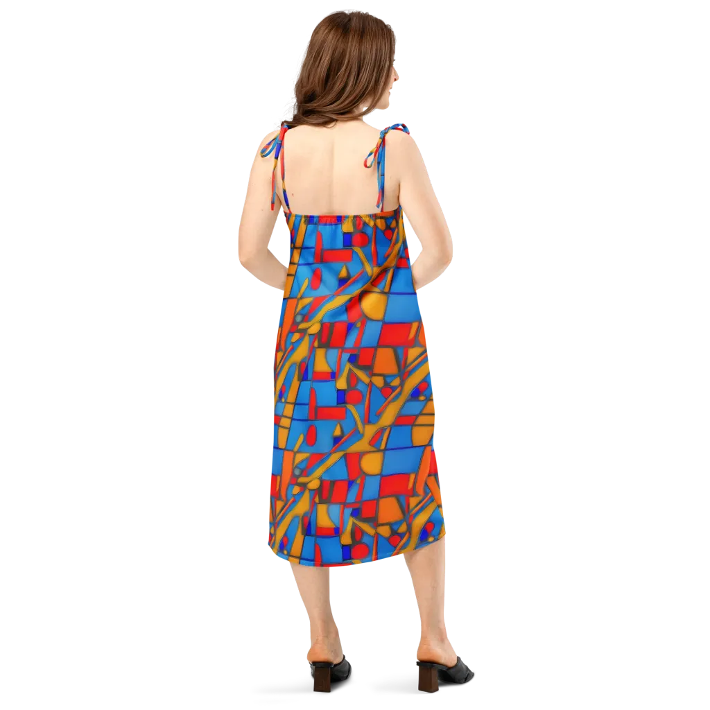 Colorblock Current on Slip Dress — Back