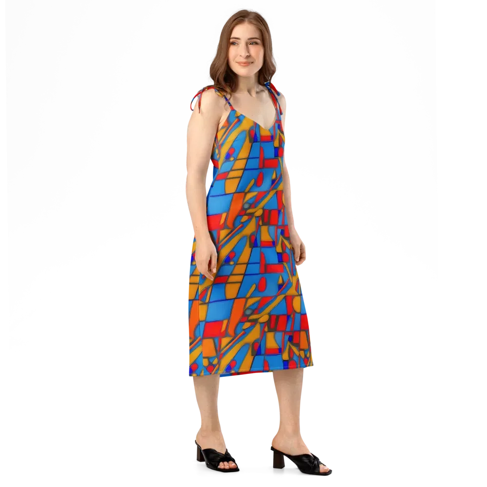 Colorblock Current on Slip Dress — Right Front