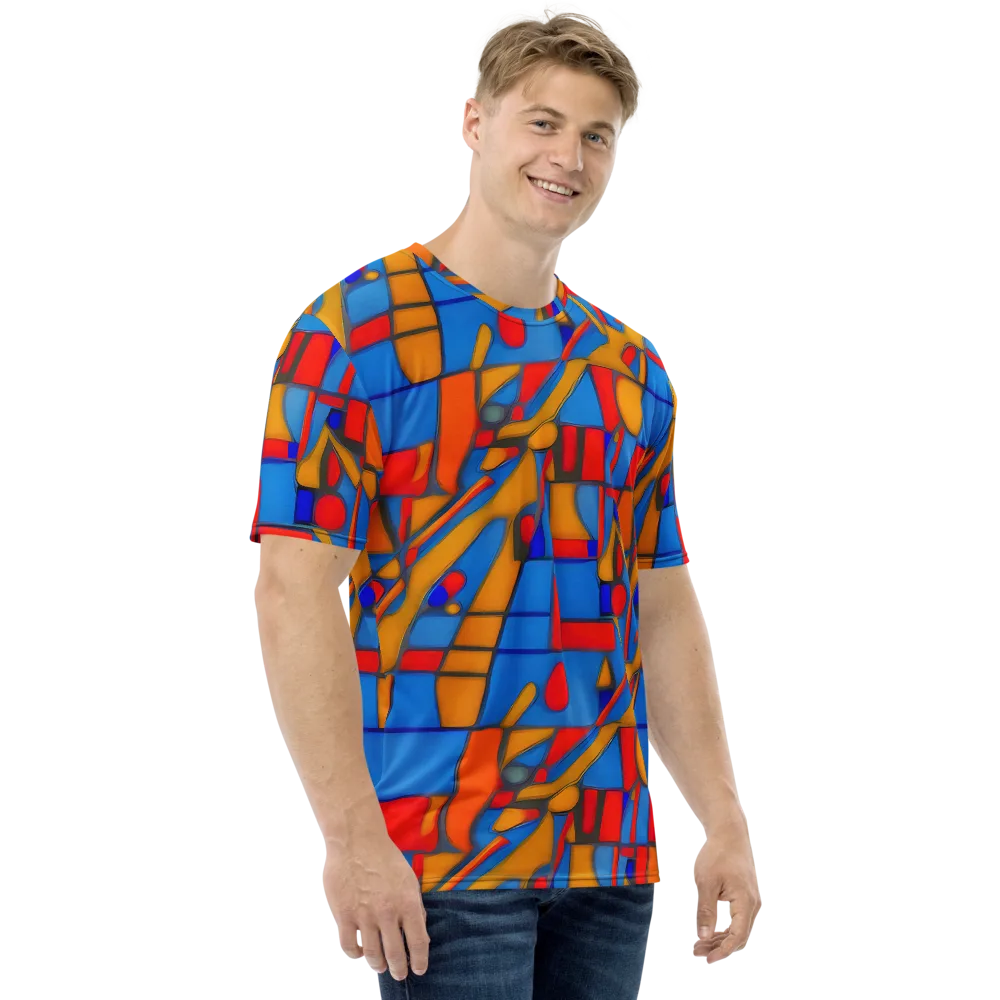 Colorblock Current on Men's Crew Neck T-Shirt — Right