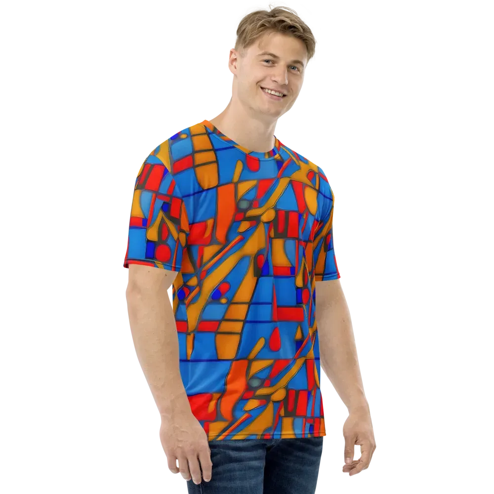 Colorblock Current on Men's Crew Neck T-Shirt — Right