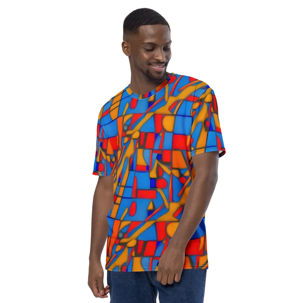 Colorblock Current on Men's Crew Neck T-Shirt — Left