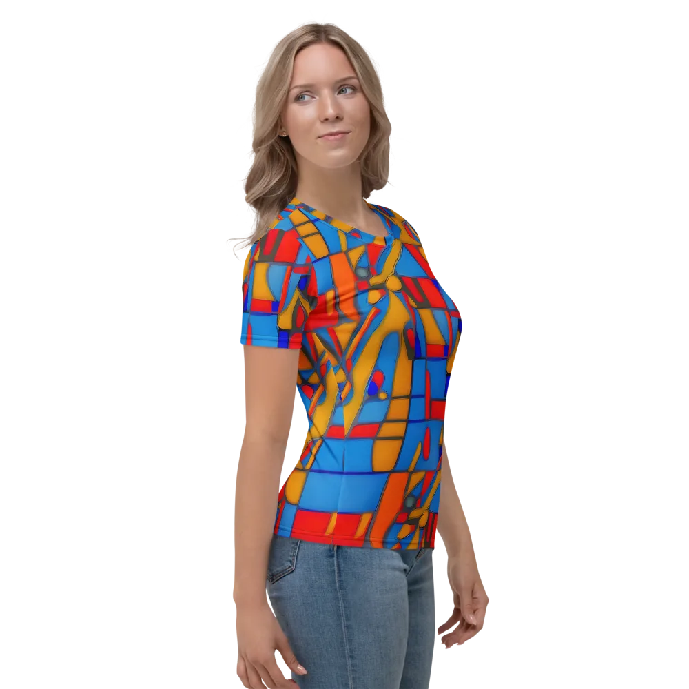 Colorblock Current on Women's Crew Neck T-Shirt — Right