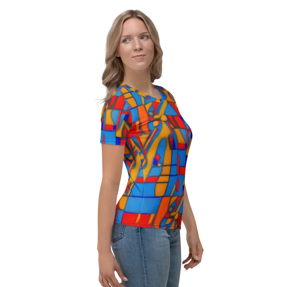 Colorblock Current on Women's Crew Neck T-Shirt — Right