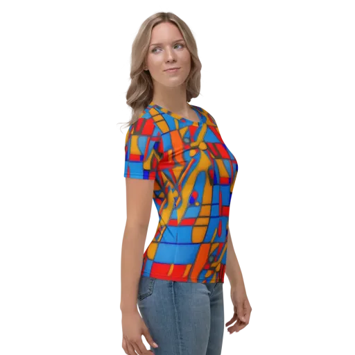 Colorblock Current on a Women's Crew Neck T-Shirt