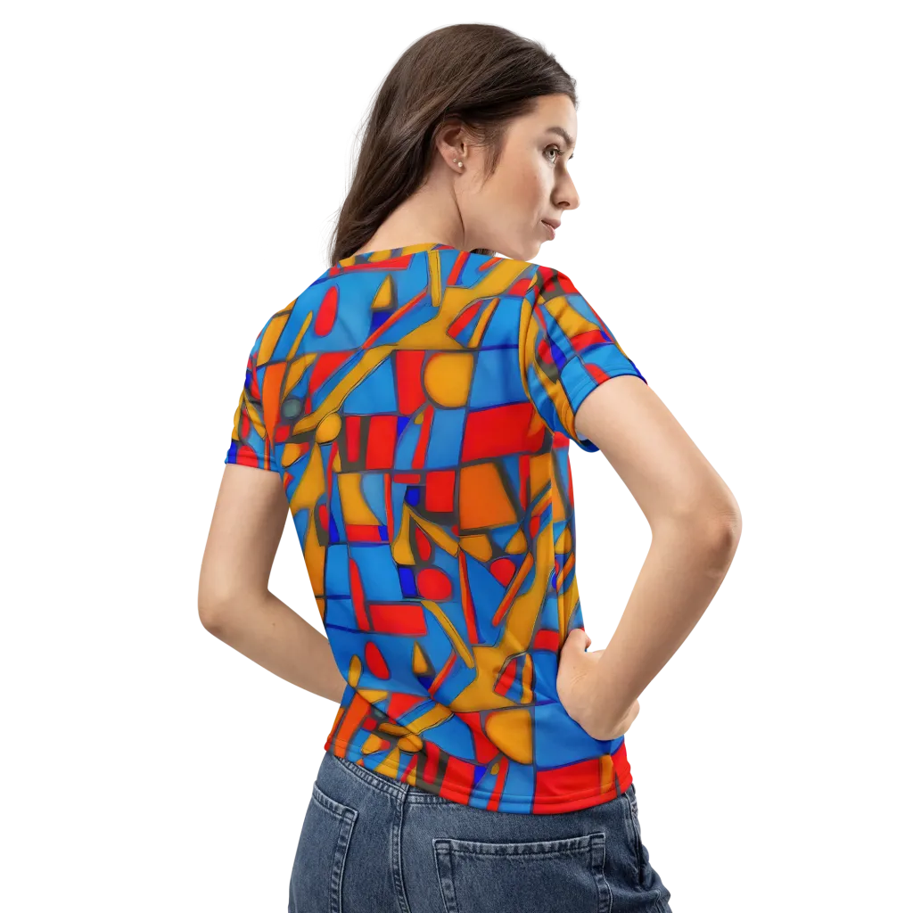 Colorblock Current on Women's Crew Neck T-Shirt — Back