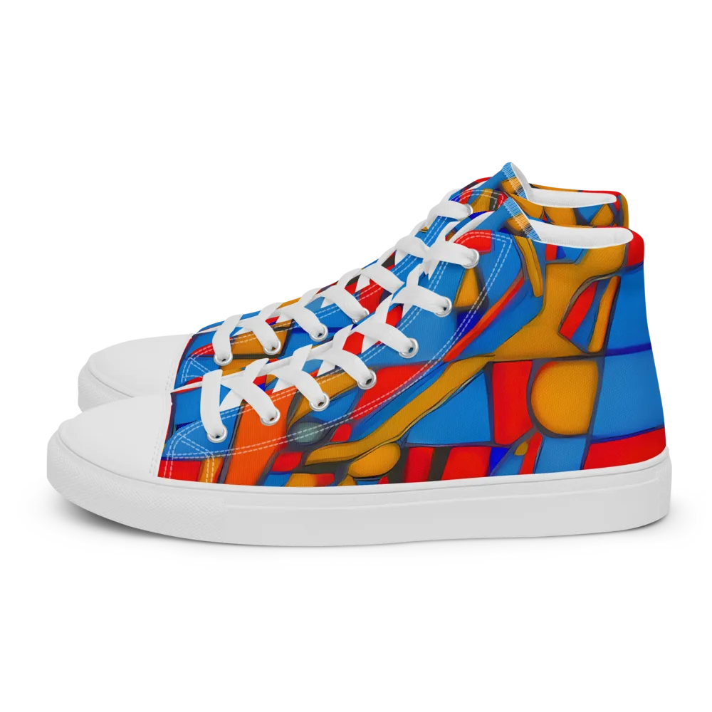 Colorblock Current on Women's High Top Canvas Shoes — Left