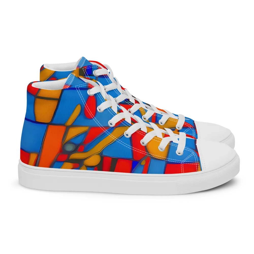 Colorblock Current on Women's High Top Canvas Shoes — Right