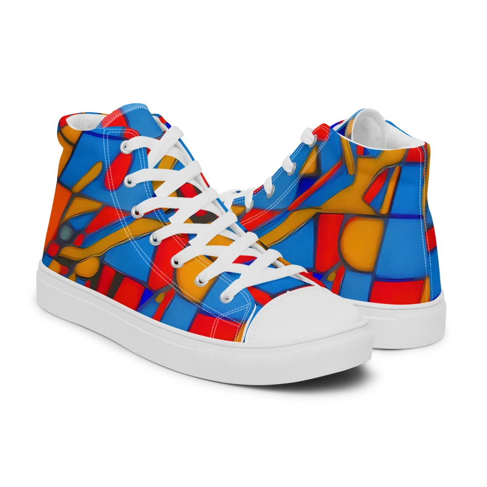 Colorblock Current on Women's High Top Canvas Shoes — Right