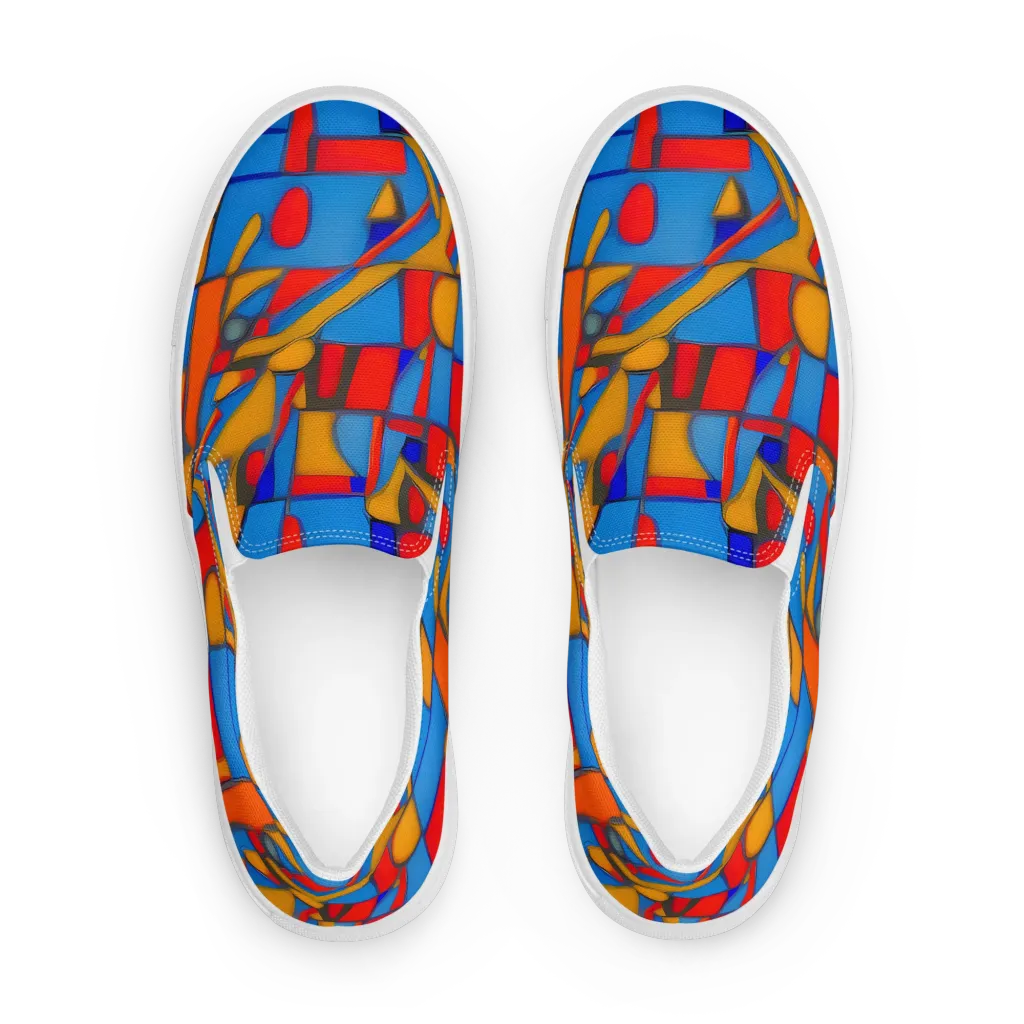 Colorblock Current on Men's Slip-On Canvas Shoes — Front