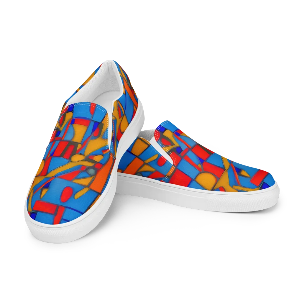Colorblock Current on Men's Slip-On Canvas Shoes — Left Front