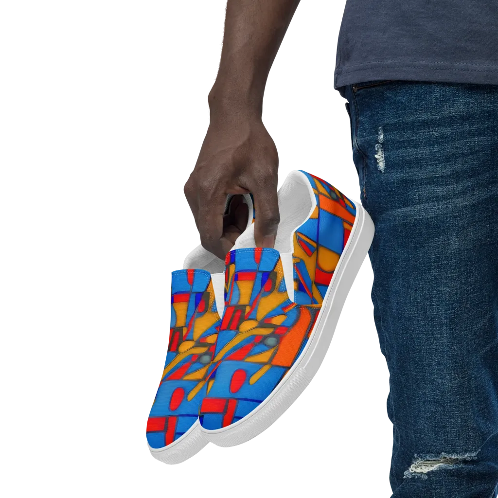 Colorblock Current on Men's Slip-On Canvas Shoes — Left Front