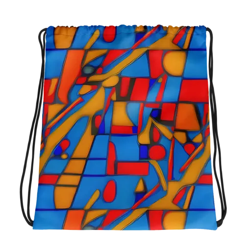 Colorblock Current on a Drawstring Bag