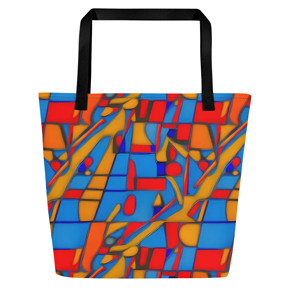 Colorblock Current on Large Tote Bag W/ Pocket — Front