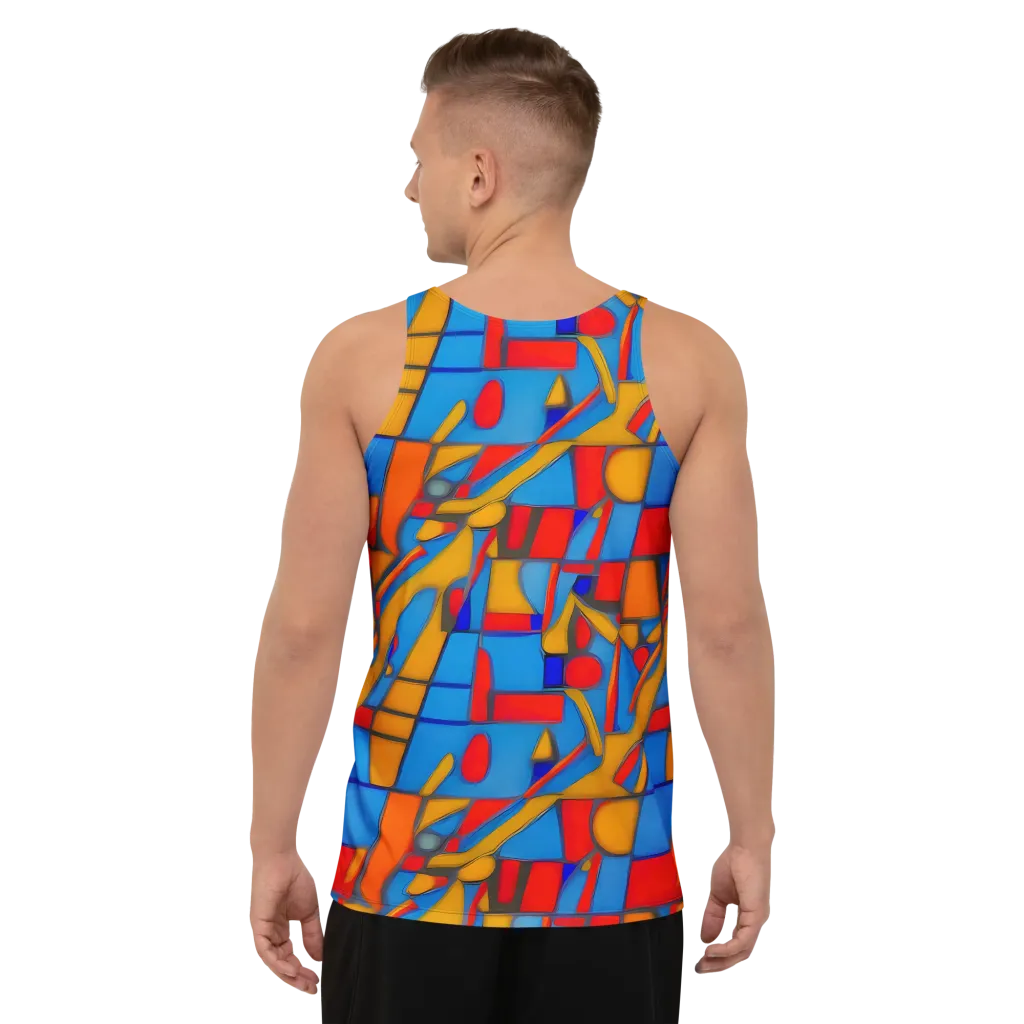 Colorblock Current on Men's Tank Top — Back
