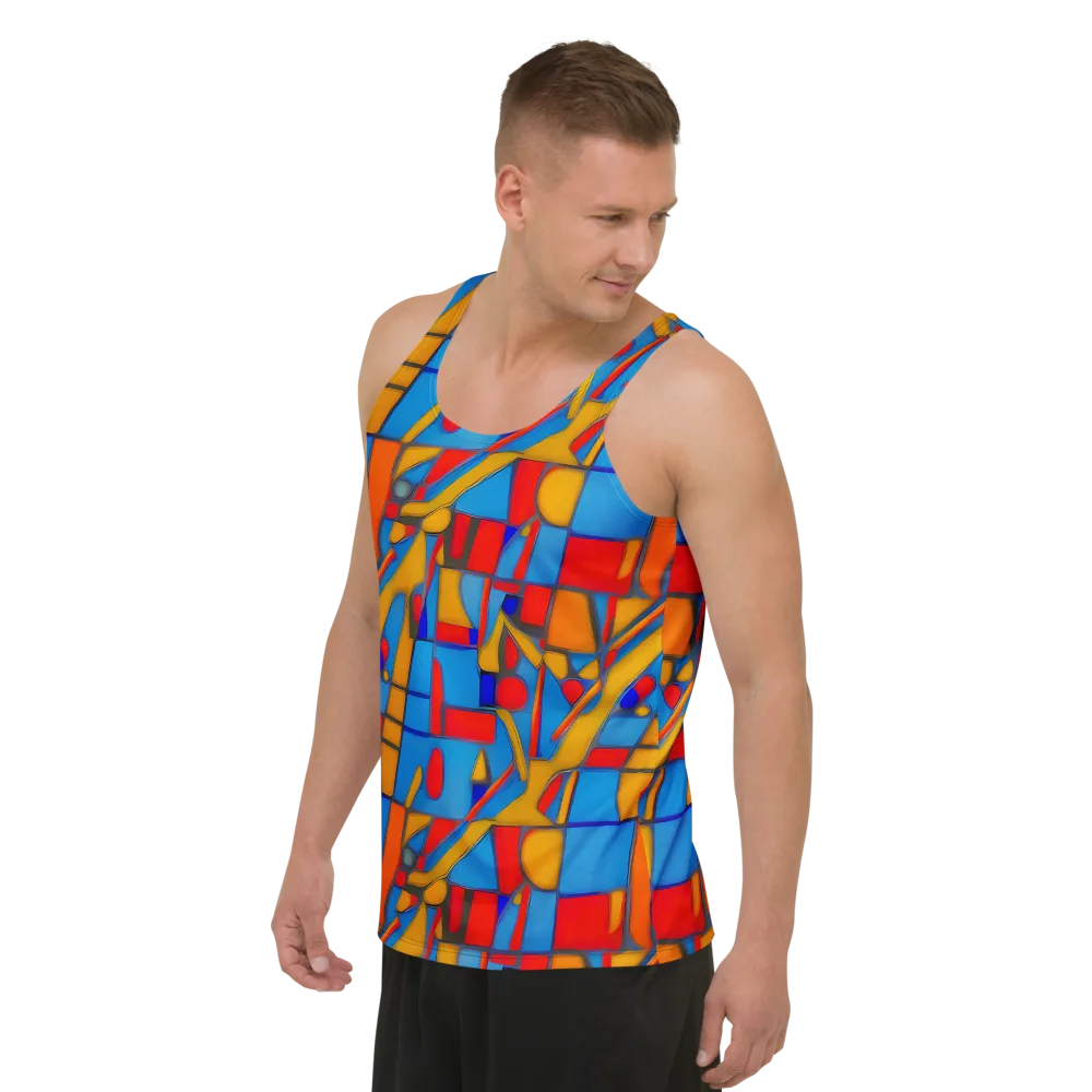 Colorblock Current on Men's Tank Top — Left Front