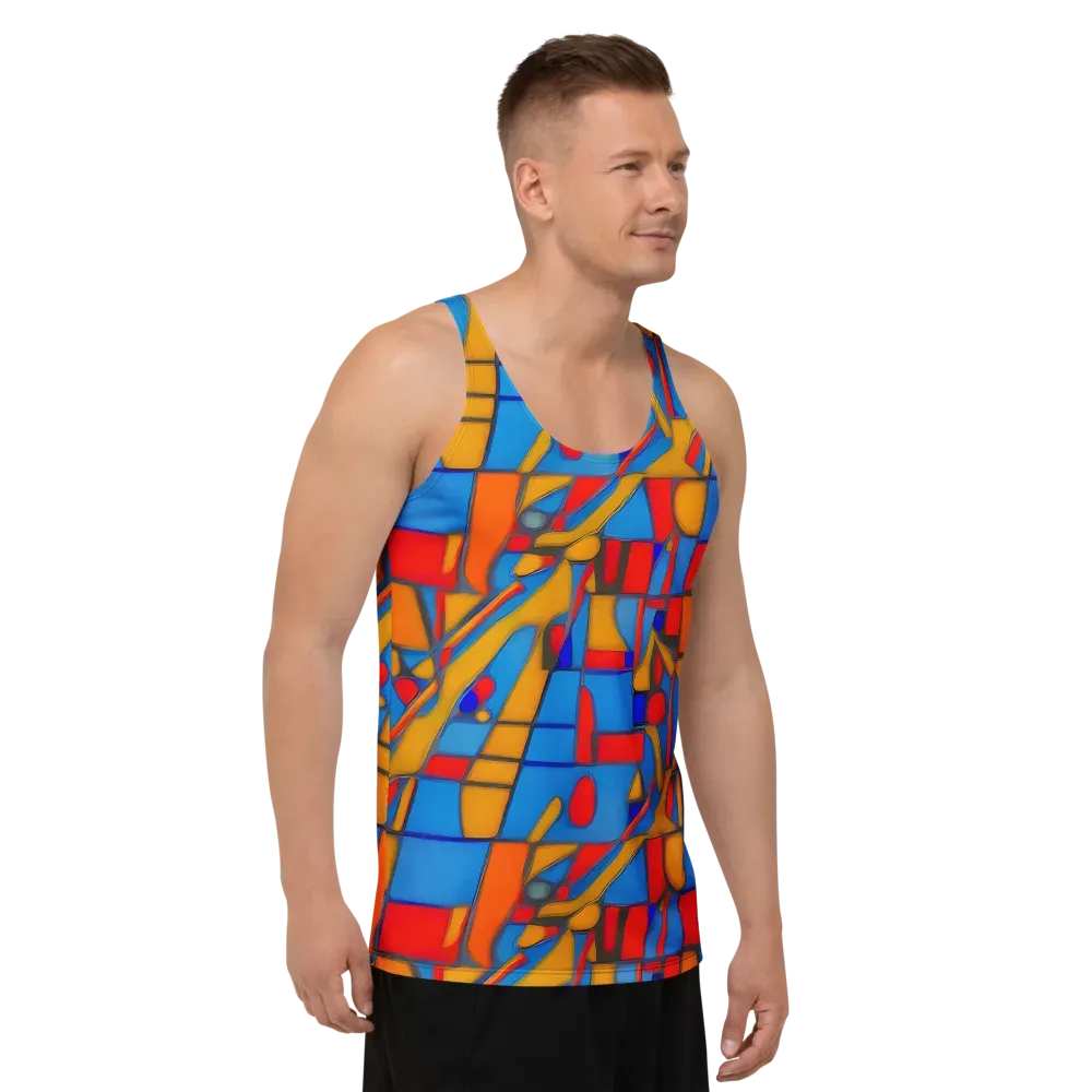 Colorblock Current on Men's Tank Top — Right Front