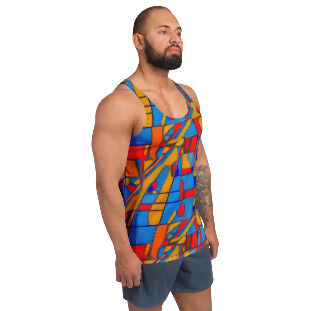 Colorblock Current on Men's Tank Top — Right Front