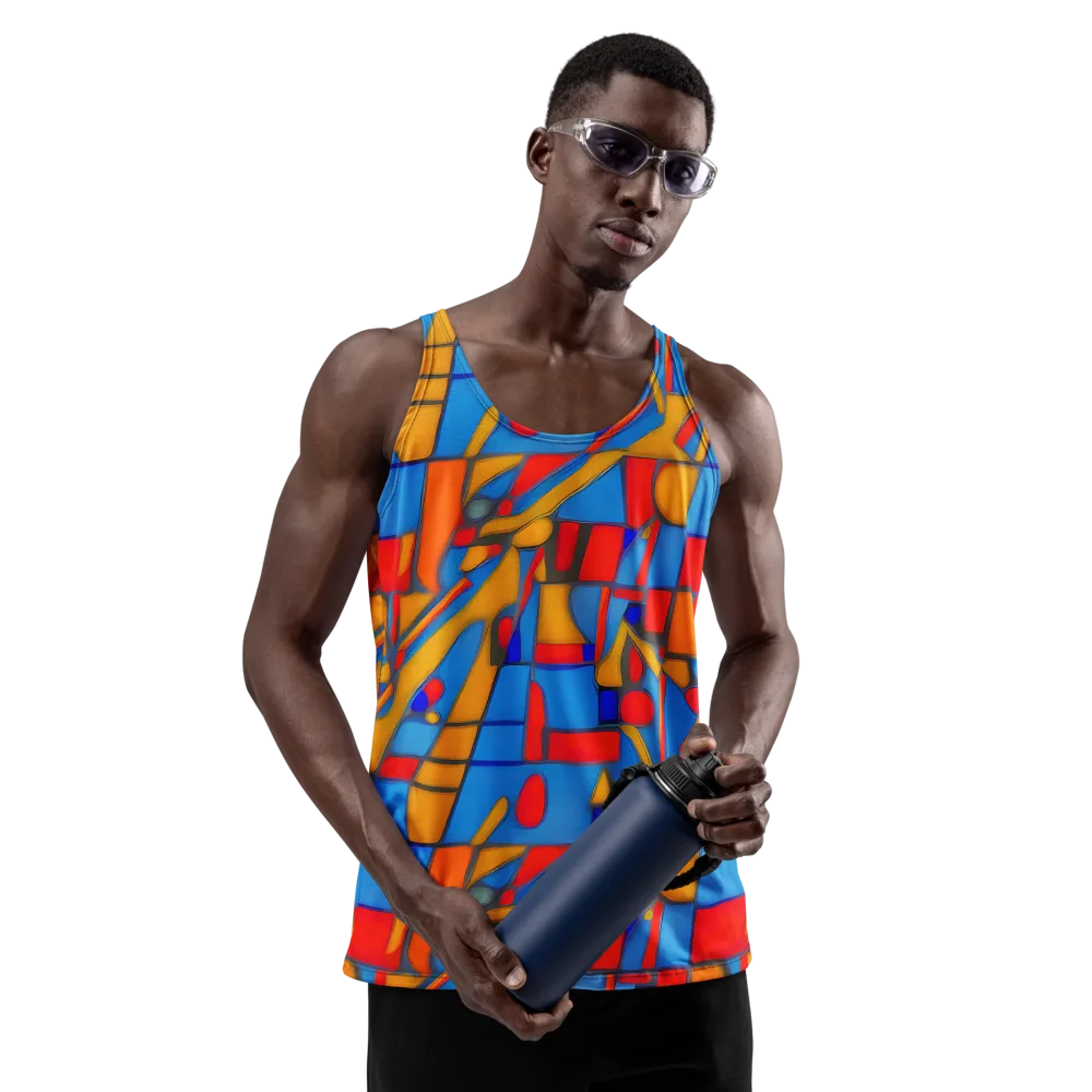 Colorblock Current on Men's Tank Top — Front