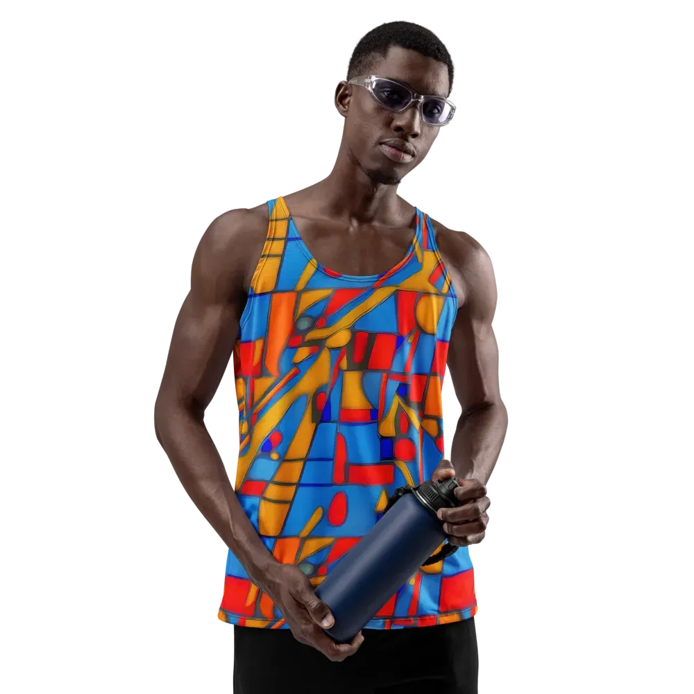 Colorblock Current on Men's Tank Top — Front
