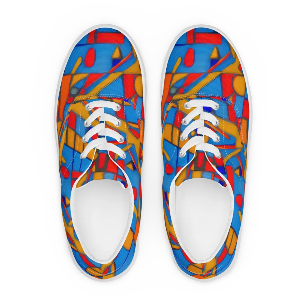 Colorblock Current on Men's Lace-Up Canvas Shoes — Front