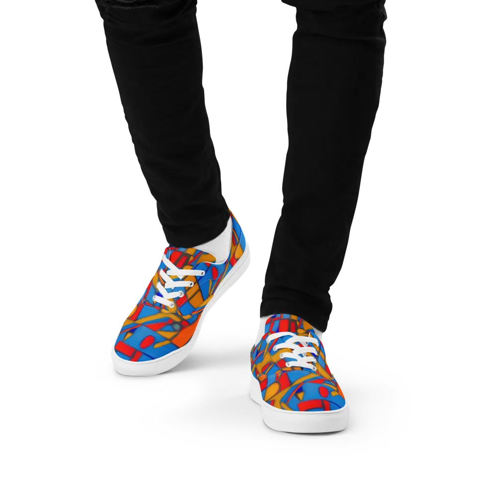 Colorblock Current on Men's Lace-Up Canvas Shoes — Front