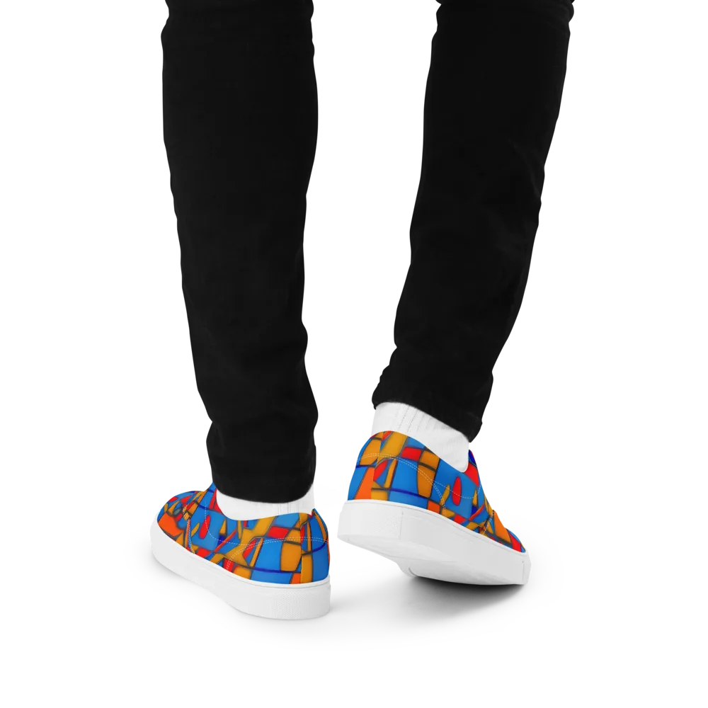 Colorblock Current on Men's Lace-Up Canvas Shoes — Back