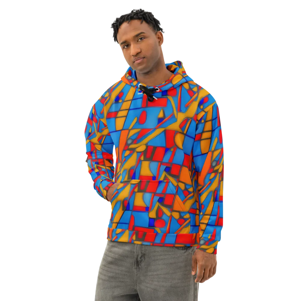 Colorblock Current on Cotton Hoodie — Left Front