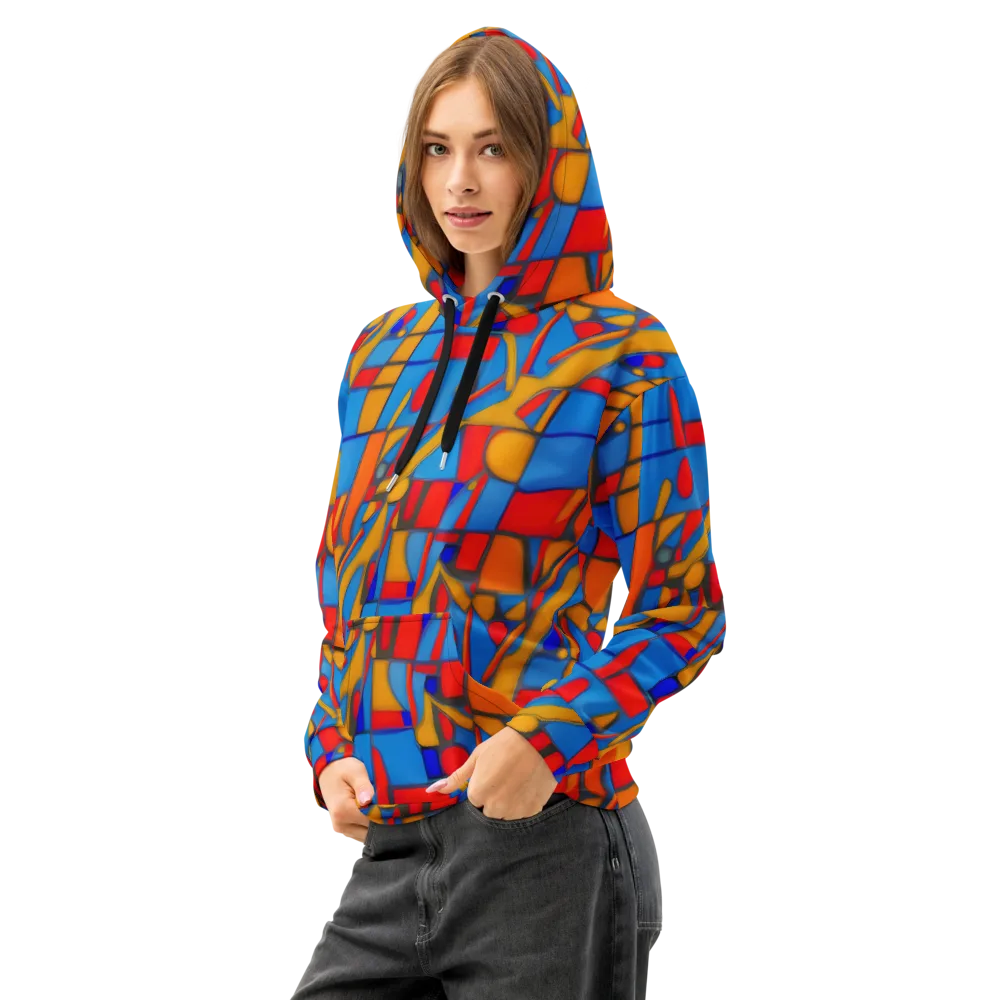 Colorblock Current on Cotton Hoodie — Left Front