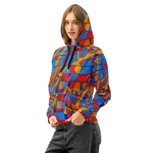 Colorblock Current on a Cotton Hoodie