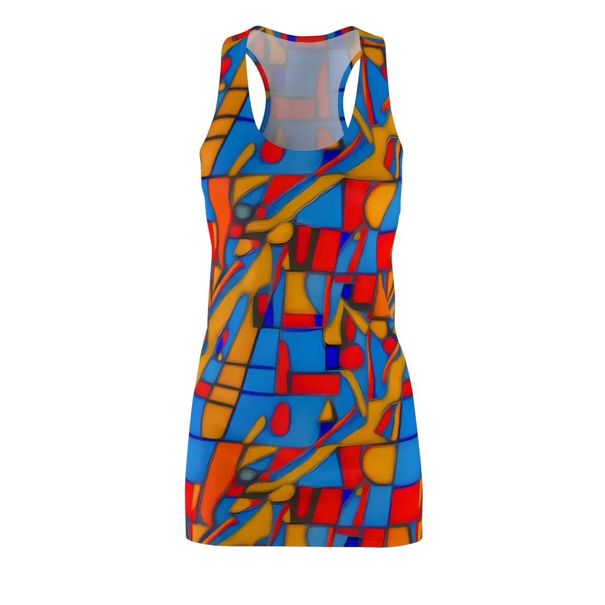 Colorblock Current on Racerback Dress — Front
