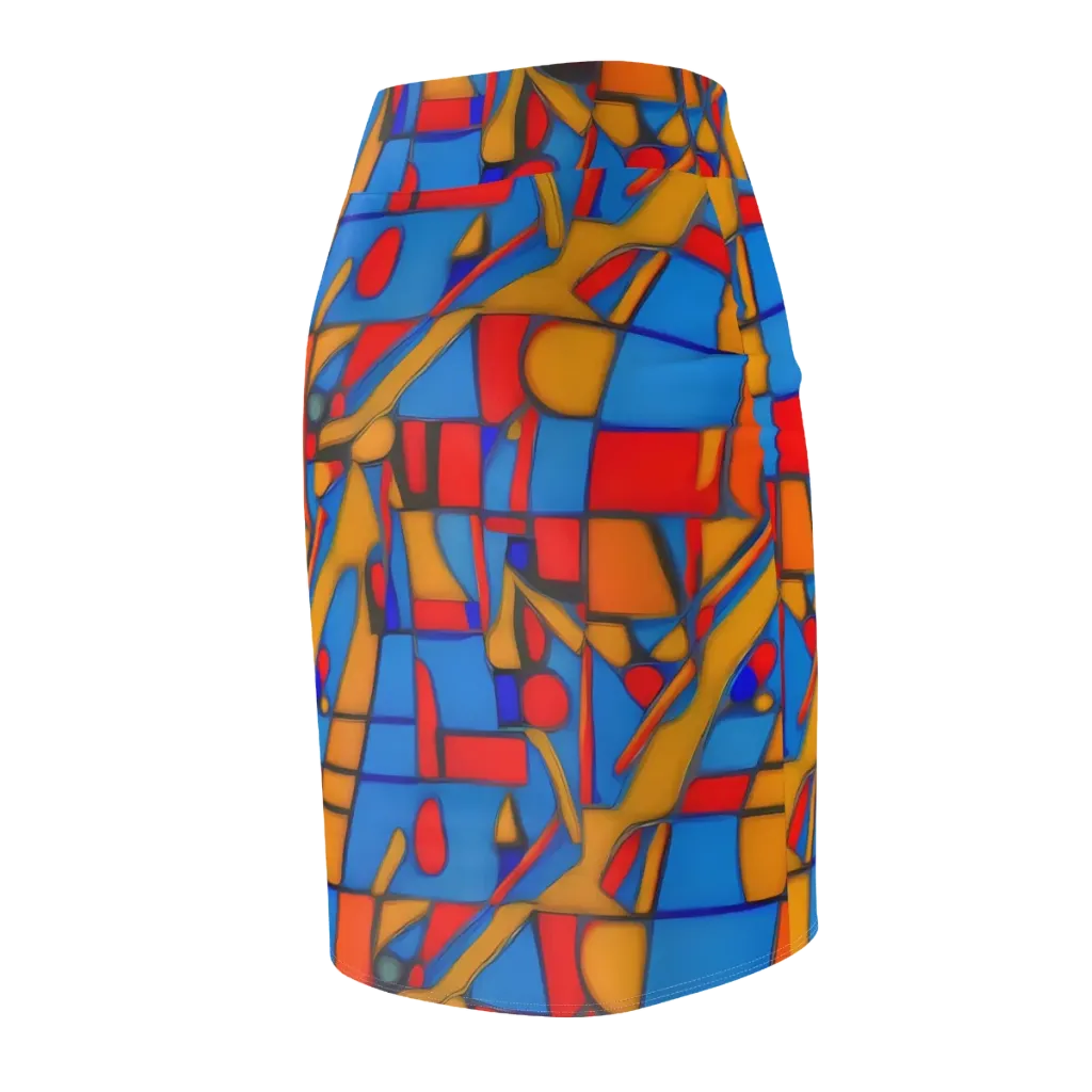 Colorblock Current on Pencil Skirt — Back Side