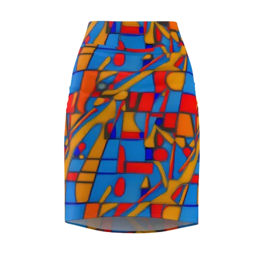 Colorblock Current on a Pencil Skirt